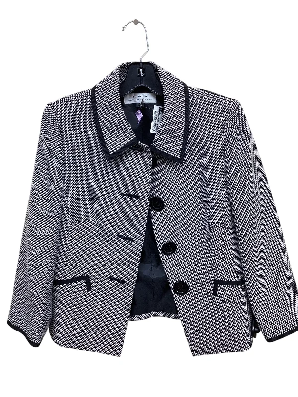 women's coats with hoodsBlazer By Tahari By Arthur Levine In Black & White, Size: M