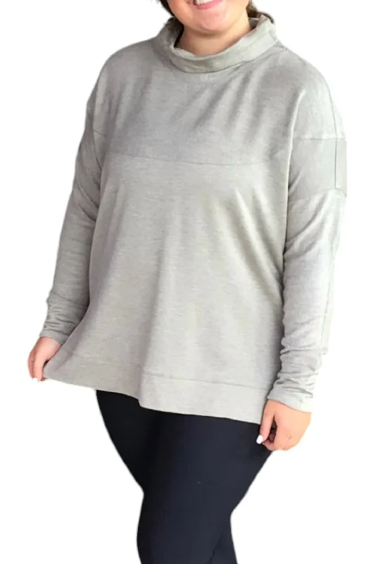 Casual SweatersCassie Funnel Drop Shoulder Sweater In Grey