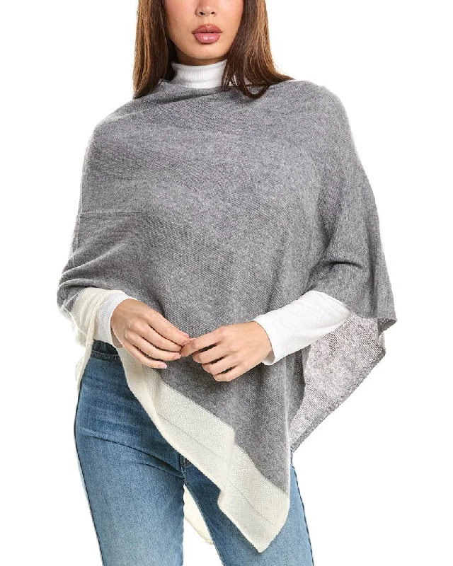 Fitted SweatersForte Cashmere Border Stripe Cashmere Poncho