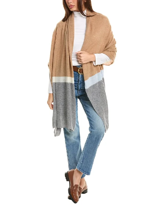 Affordable Women's SweatersForte Cashmere Intarsia Travel Cashmere Wrap