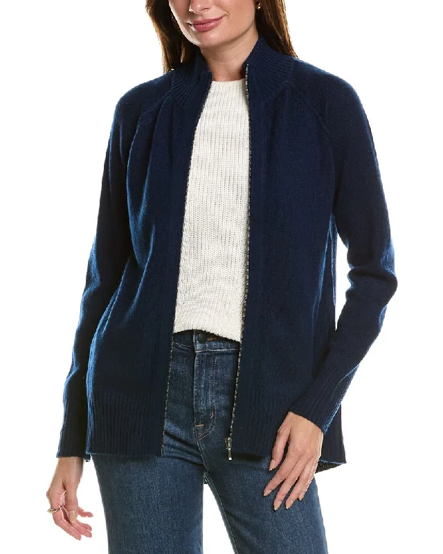 Colorful SweatersForte Cashmere Sporty Wool & Cashmere-Blend Cardigan