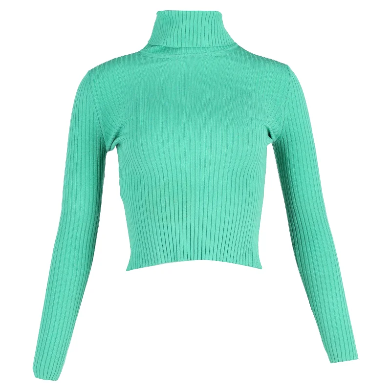 Turtle-Neck SweatersGucci Ribbed Turtle Neck Sweater in Green Viscose