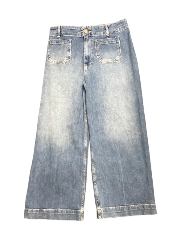 women's denim jeans with geometric patternsJeans Cropped By Pilcro In Blue Denim, Size: 8