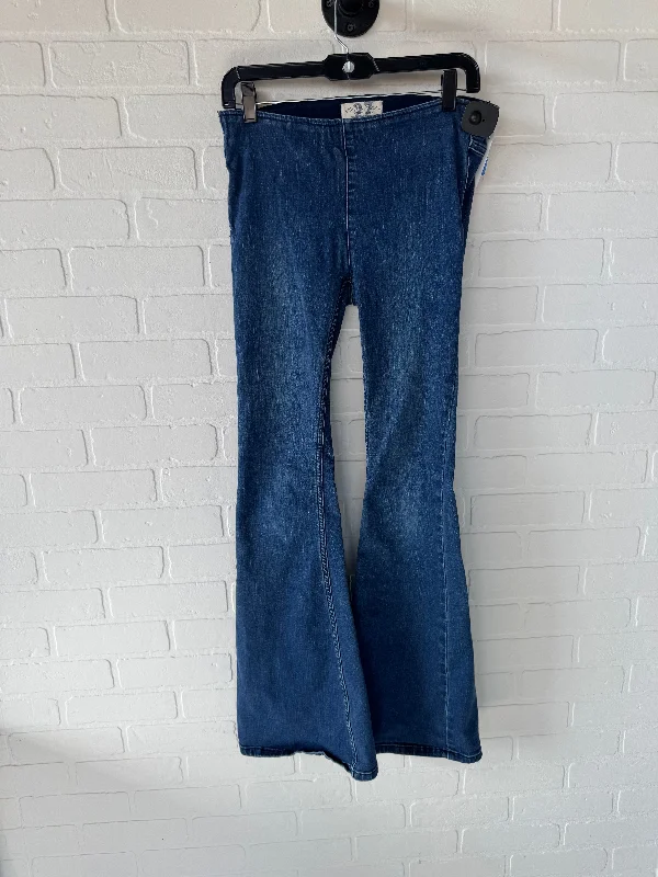 women's acid-washed denim jeansJeans Flared By We The Free In Blue, Size: 4