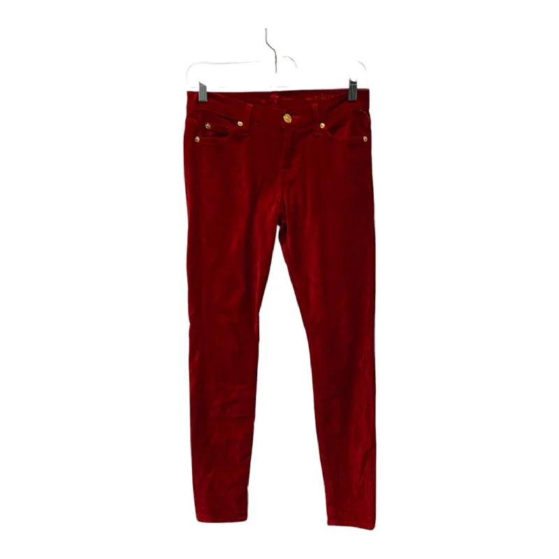 women's denim jeans with cotton blendJeans Skinny By 7 For All Mankind In Red, Size:2