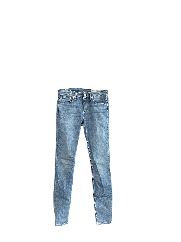 women's denim jeans with frayed edgesJeans Skinny By Rag And Bone In Blue Denim, Size: 2