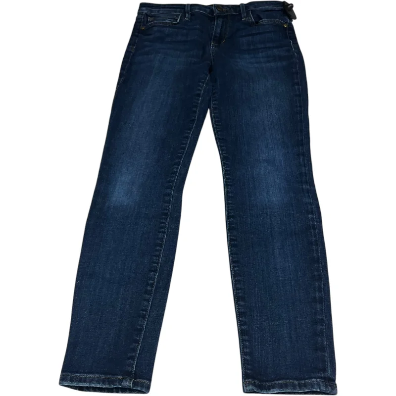 women's denim jeans with leather back pocketsJeans Skinny By Sam Edelman In Blue Denim, Size: 4