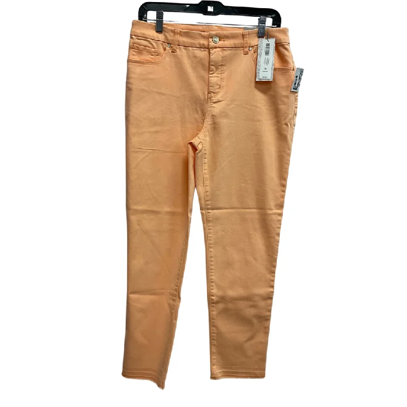 women's denim jeans with rhinestonesJeans Straight By Chicos In Orange, Size: M