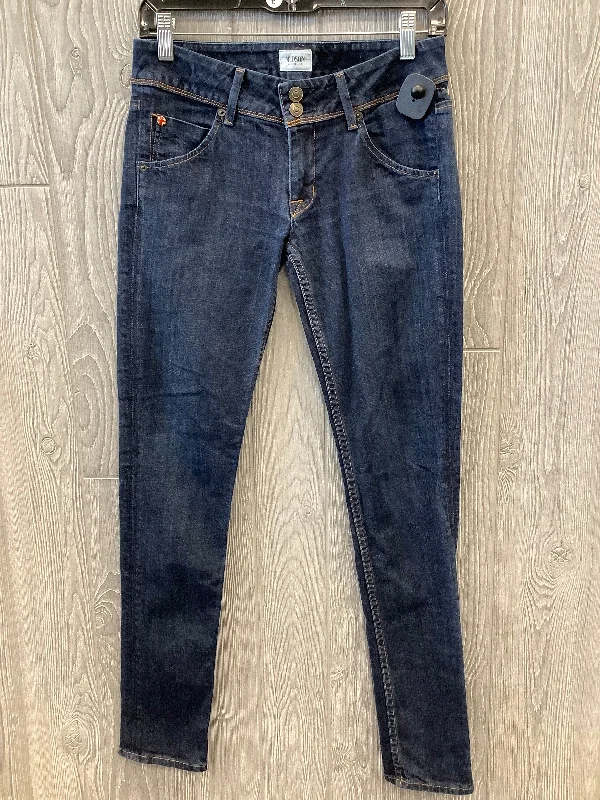 women's denim jeans with distressed hemsJeans Straight By Hudson In Blue Denim, Size: 2