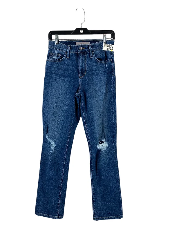 women's denim jeans with leather back pocketsJeans Straight By Joes Jeans In Blue Denim, Size: 0