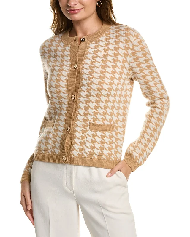 Colorful Casual SweatersKier+J Houndstooth Wool & Cashmere-Blend Cardigan