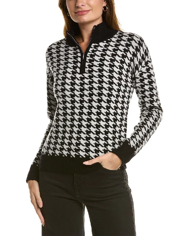 Retro Crewneck SweatersKier+J Houndstooth Wool & Cashmere-Blend Sweater