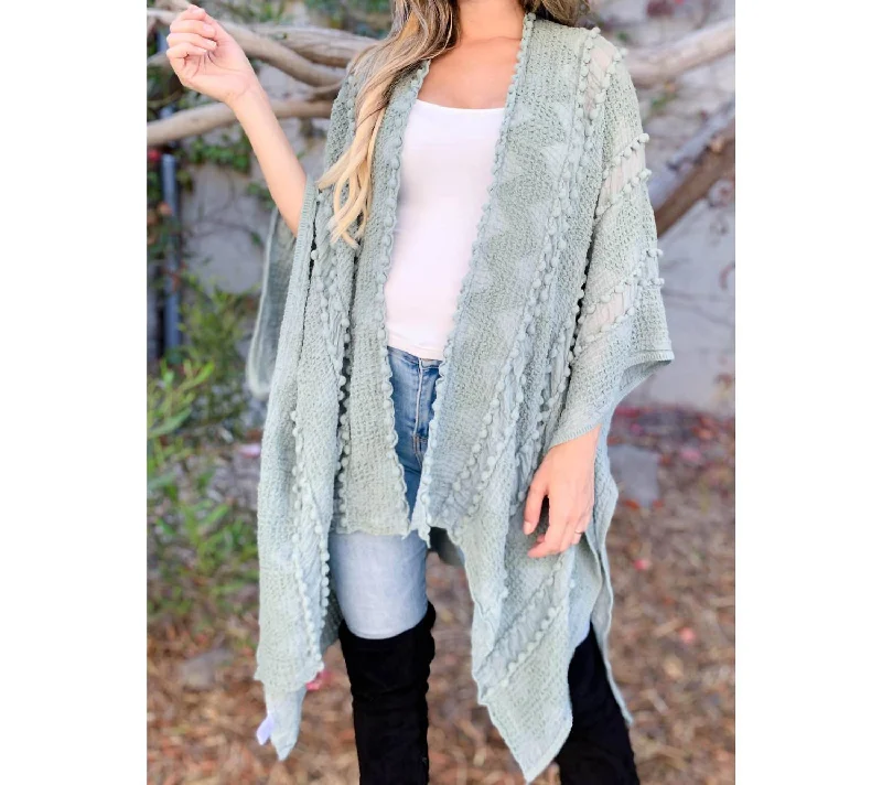 Quick-Dry Wool SweatersLea Textured Kimono In Sage