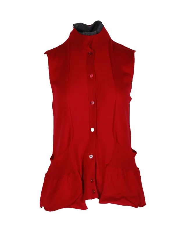 Cozy SweatersMarni Sleeveless Knit Vest in Red Wool