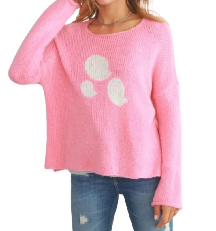 Children's SweatersMini Ghosts Crew Sweater In Pretty Pink