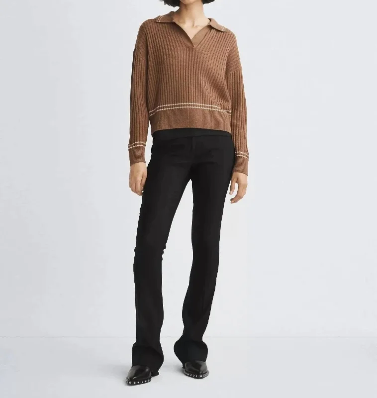 High-Quality Wool SweatersMonti Polo Sweater In Camel