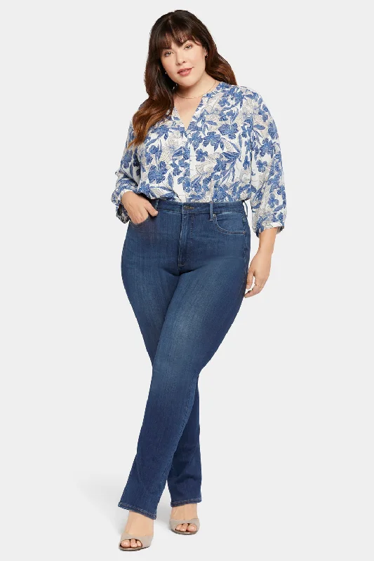 women's white denim jeansSlim Bootcut Jeans In Plus Size - Blue Moon