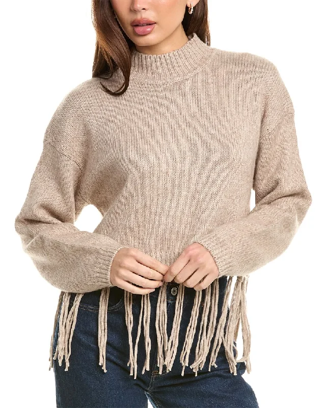 Plus-Size Flannel SweatersSplendid Riley Fringe Wool-Blend Sweater