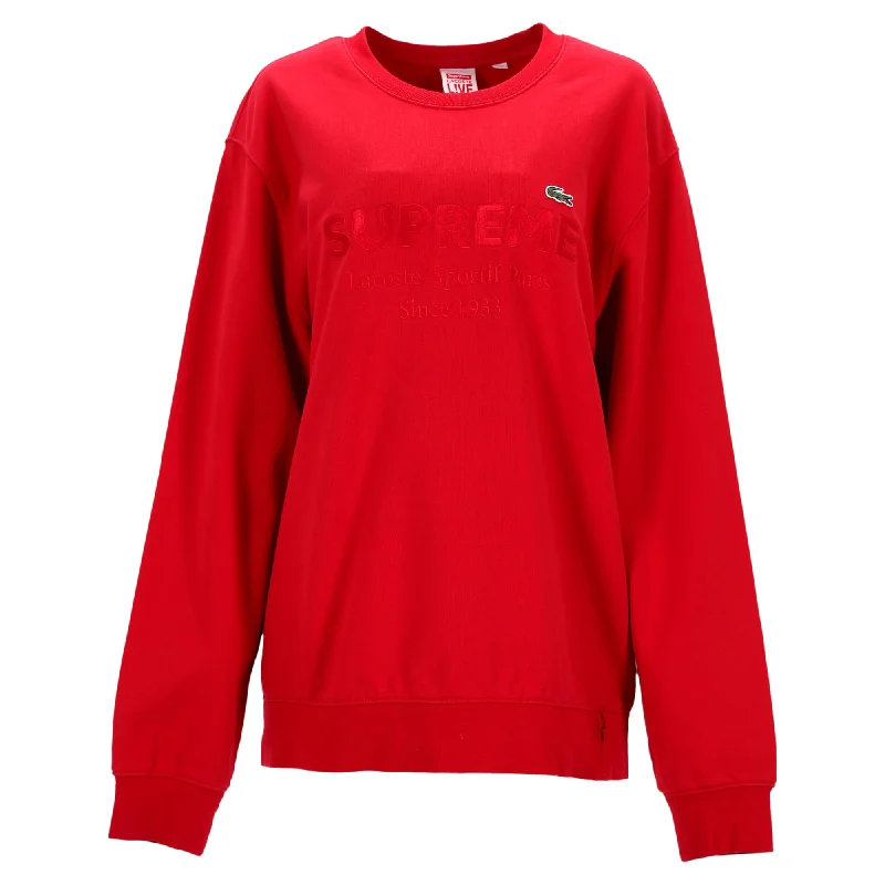 Crewneck Fair Isle SweatersSupreme x Lacoste Crewneck Sweater in Red Cotton