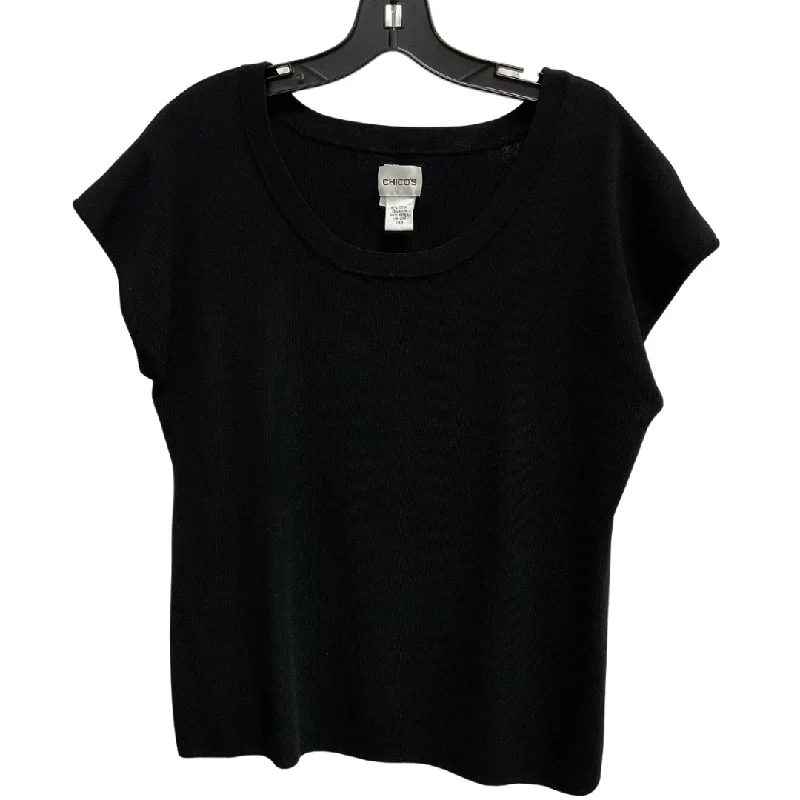 women's tops for those who want to wear pieces that are both functional and fashionableTop Short Sleeve Basic By Chicos In Black, Size: Xl