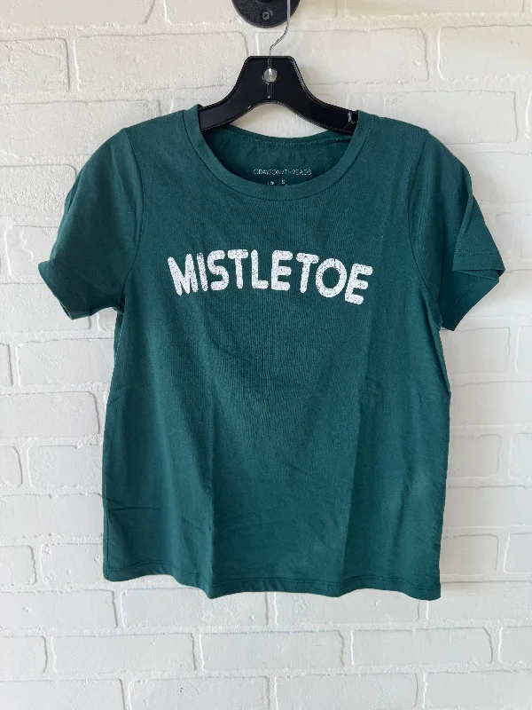 women's tops with unique designsTop Short Sleeve Basic By Grayson Threads In Green & White