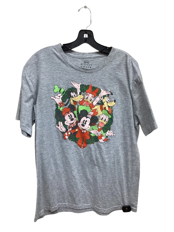 women's tops for those who love bold and vibrant colorsTop Short Sleeve By Disney Store In Grey, Size: L