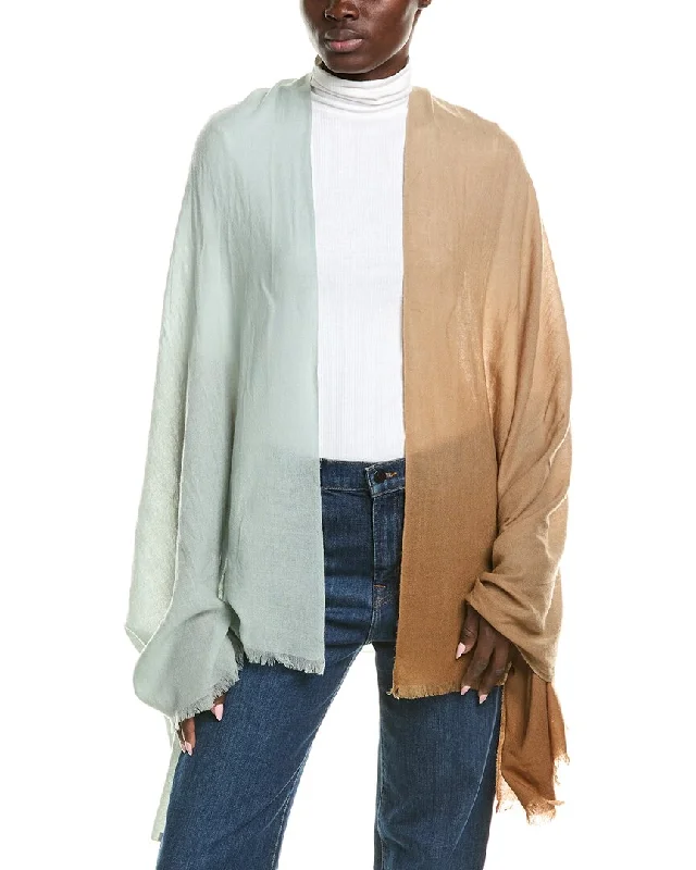 Plus-Size Pullover Chunky SweatersVince Oversize Dip-Dye Lightweight Wool & Cashmere-Blend Wrap