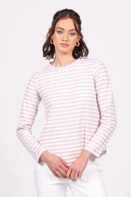 striped women's topsWilson Trollope - Emilia Top L/S, Violet Marle Stripe